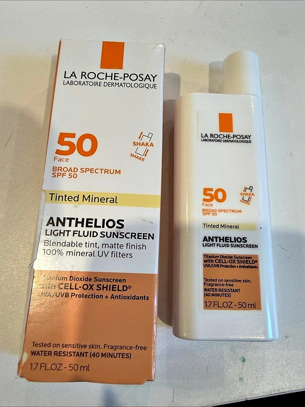 La Roche-Posay Anthelios Tinted Mineral Light Fluid Sunscreen SPF 50 USED ONCE